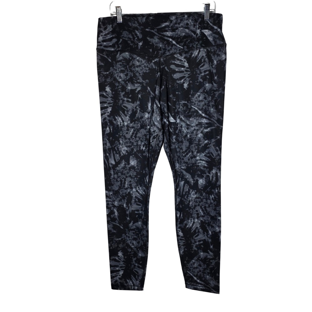 Lole Women XL High Rise Leggings Black Grey Floral Tie Dye Activewear Yoga Pant